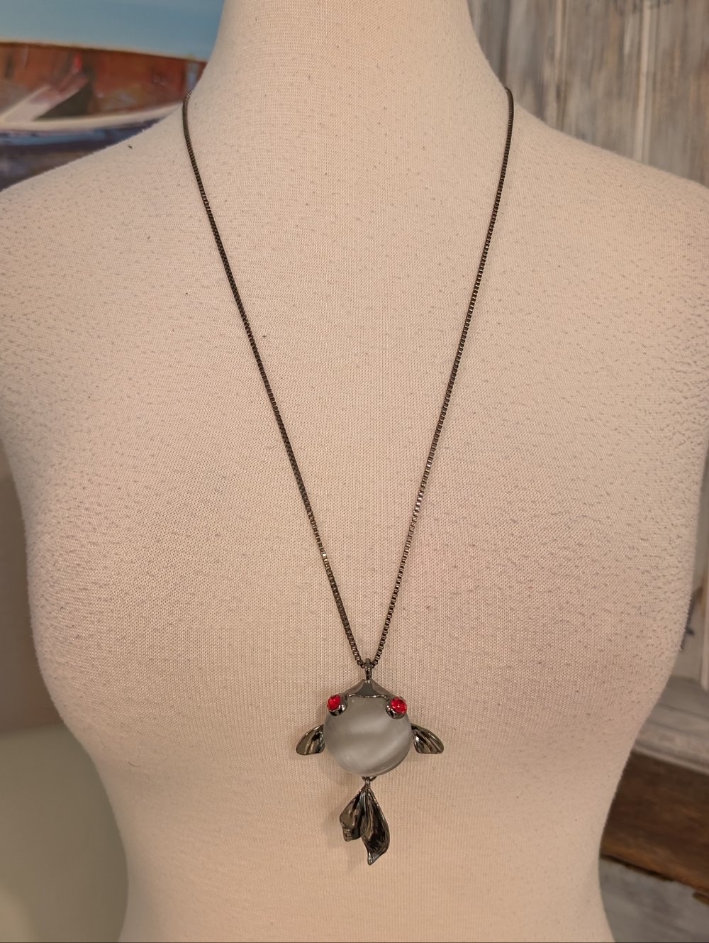 Betsey Johnson Silver-Tone Fish Pendant Necklace